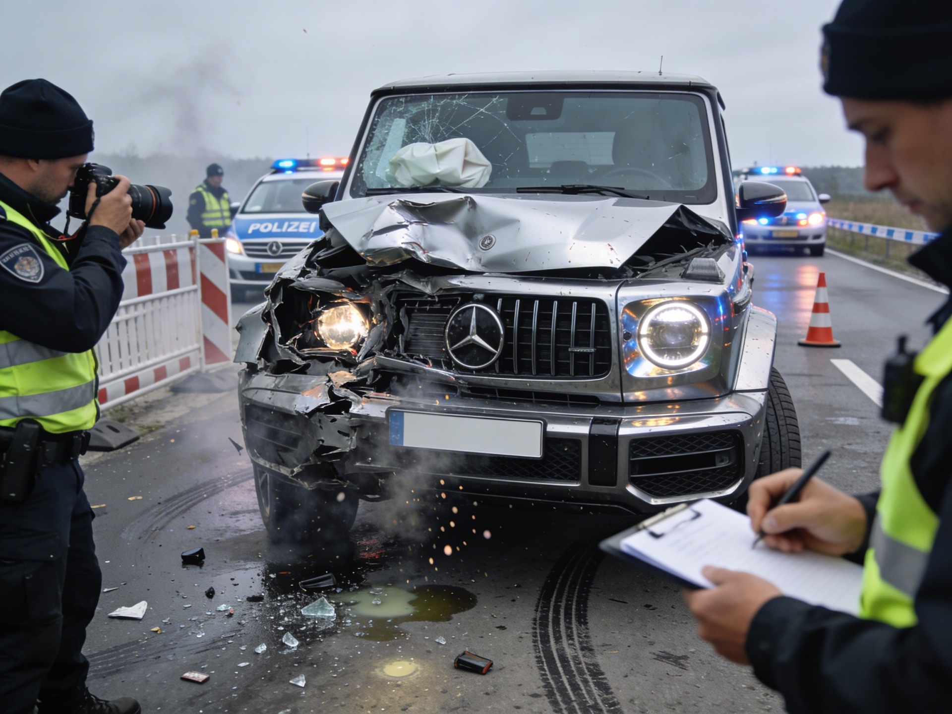 Kfz-Gutachter dokumentiert Fahrzeugschaden